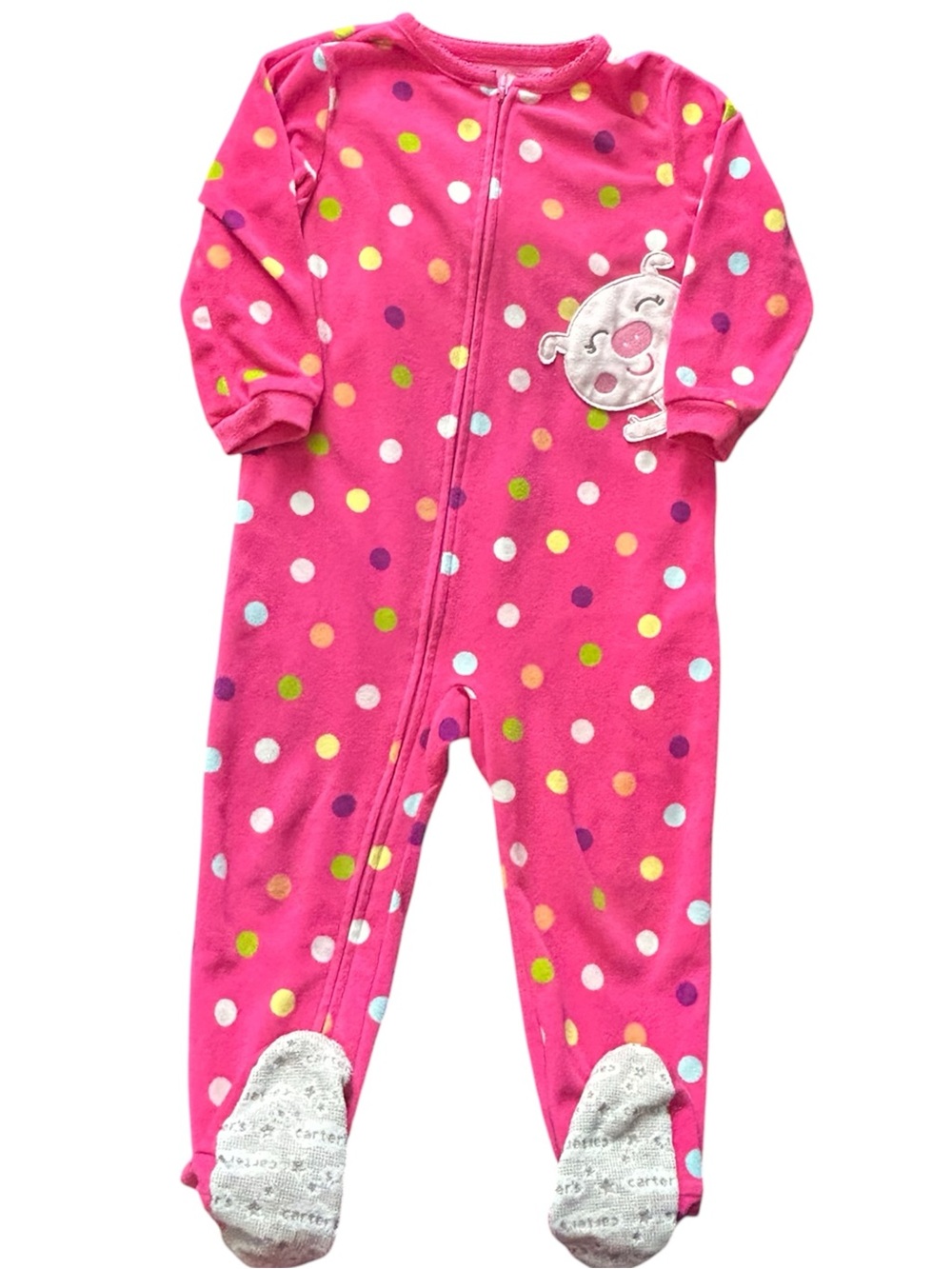 Toddler girl fleece zip up pajamas size 3t